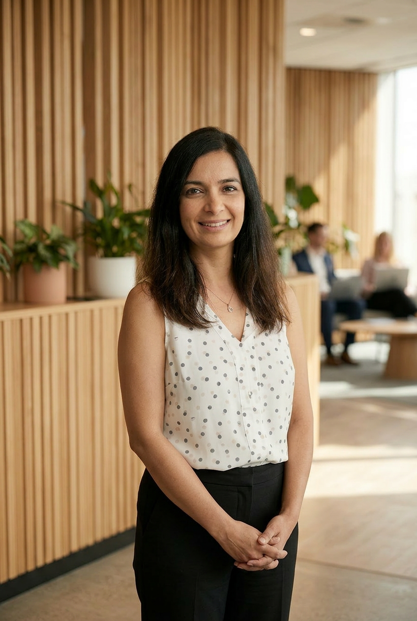 Portrait of Yamini Girotra, Head of Design at Aura Health Spaces